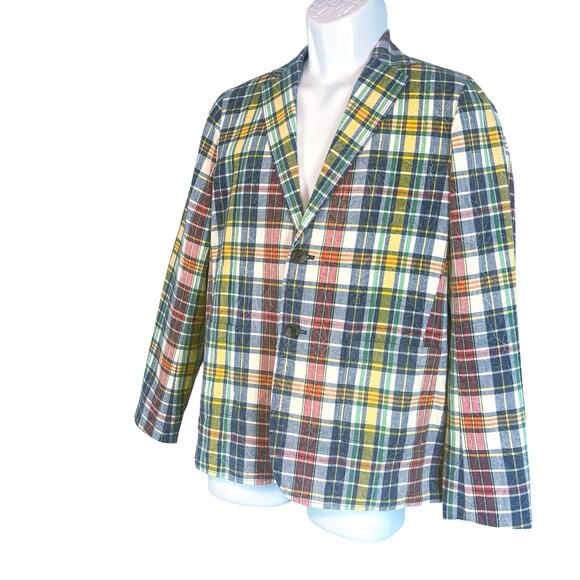 Brooks Brothers Red Fleece Boys Madras Plaid Blazer Large - Picture 3 of 5